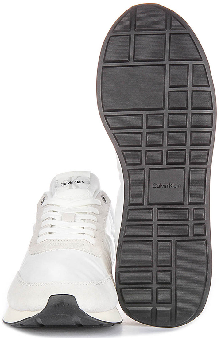Calvin Klein Jeans Retro Runner In White Black For Men