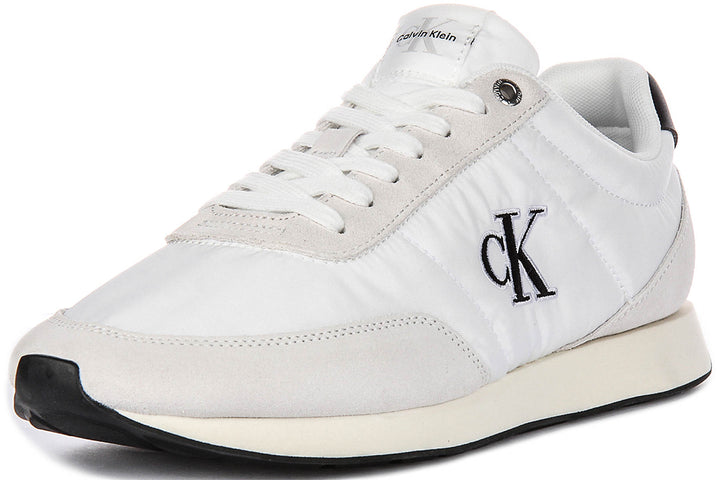 Calvin Klein Jeans Retro Runner In White Black For Men