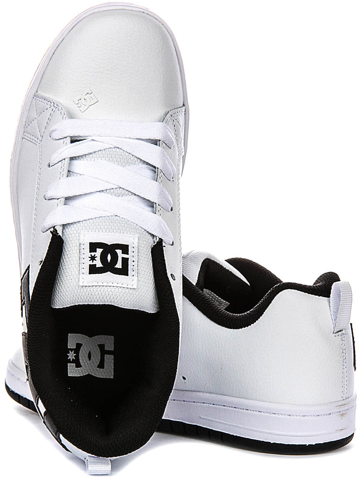 Dc Shoes Court Graffik In White Black For Youth