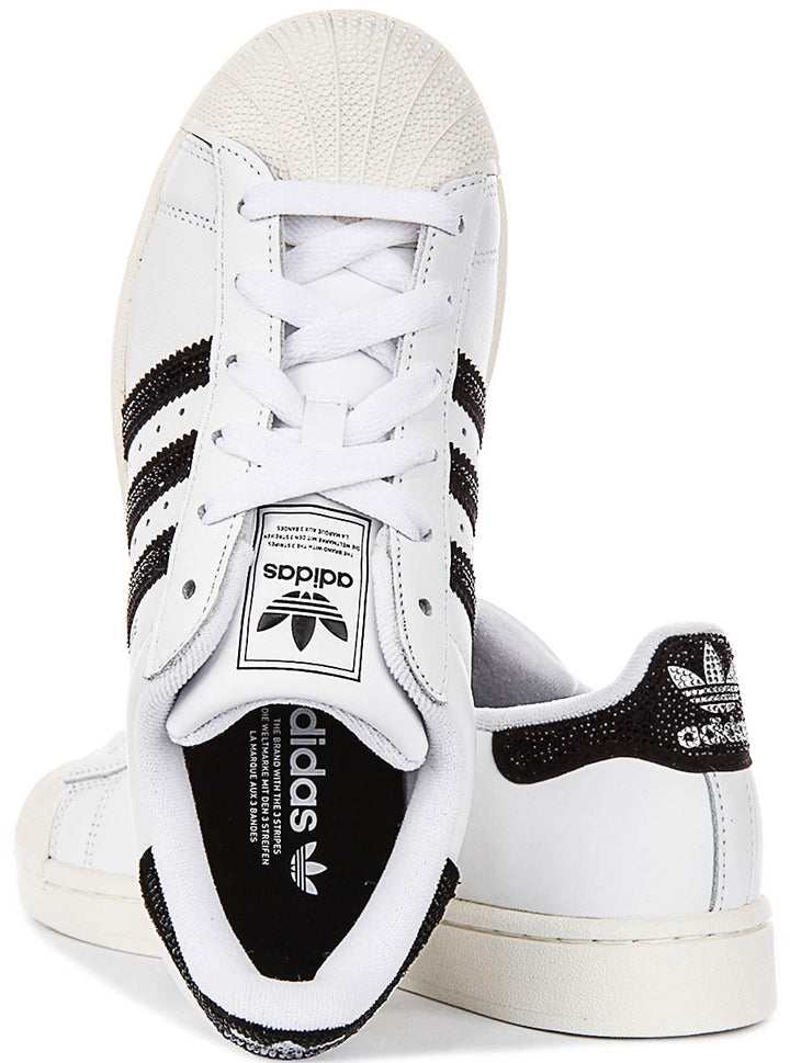 Adidas Superstar II Rhinestone In White Black For Women