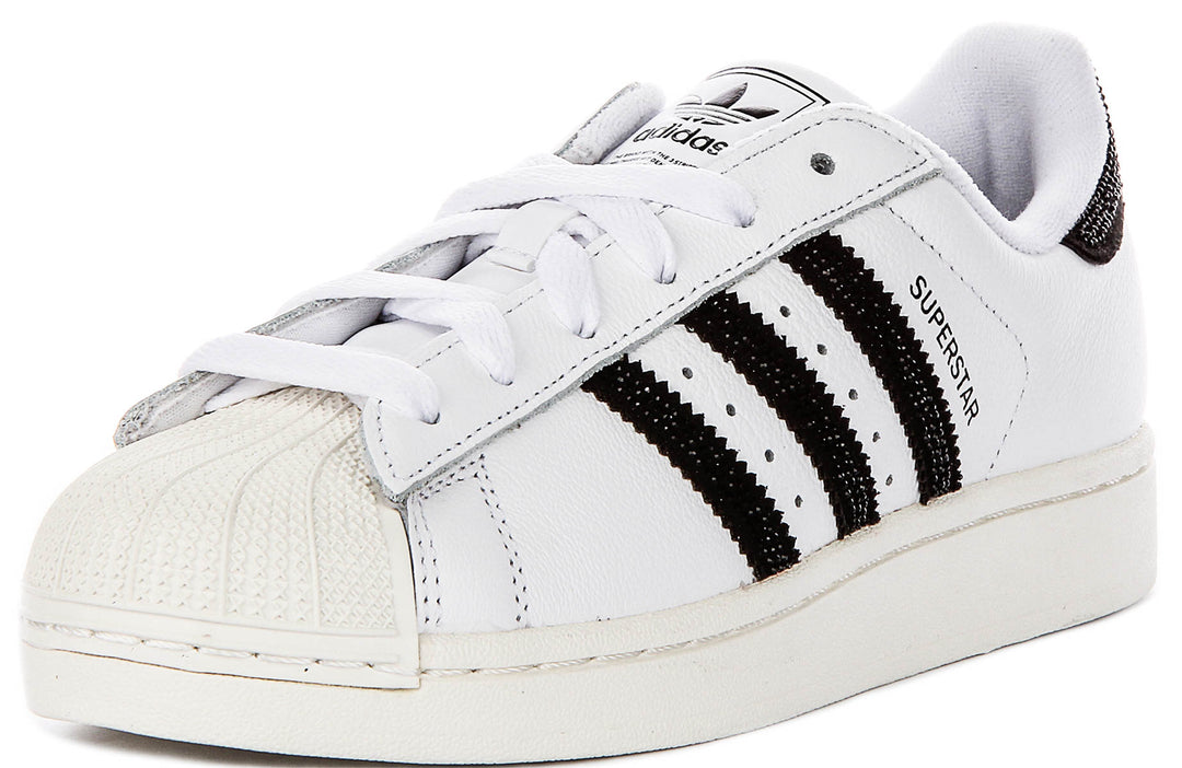Adidas Superstar II Rhinestone In White Black For Women