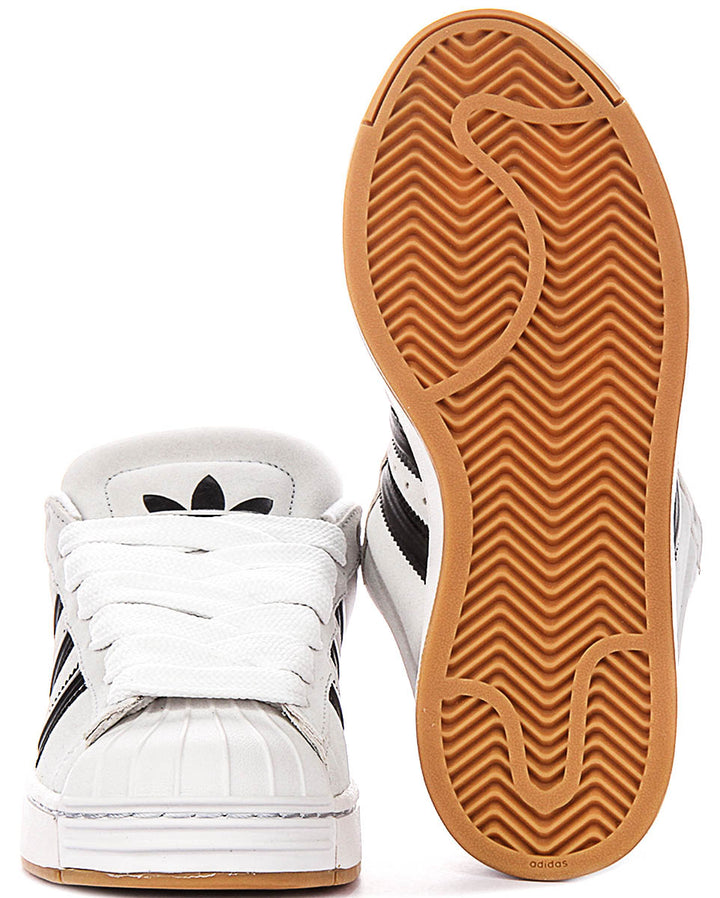 Adidas Superstar St J In White Black For Youth