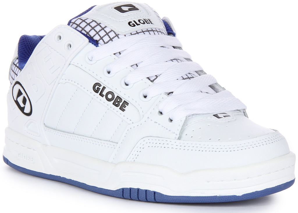 Globe Shoes Tilt White Blue Stipple — KillerSkateShop