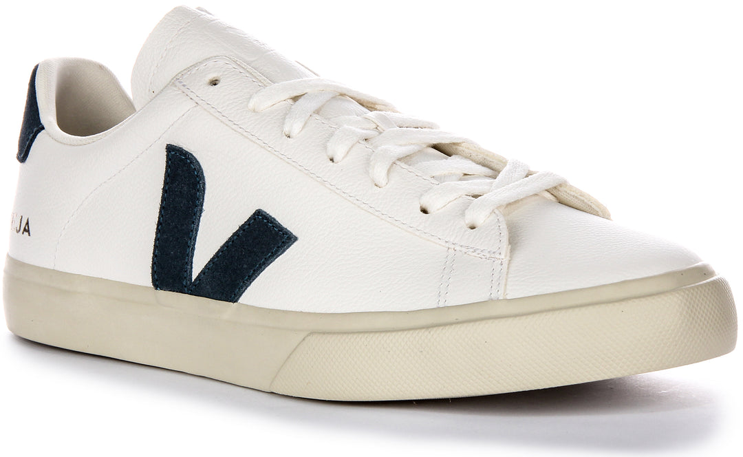 Veja Campo Chromefre California Logo Zapatillas de cuero de gamuza para mujer en blanco y azul