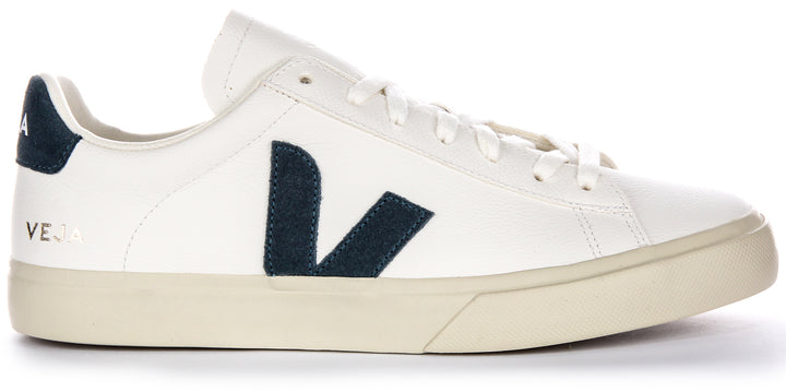 Veja Campo Chromefre California Logo Zapatillas de cuero de gamuza para mujer en blanco y azul