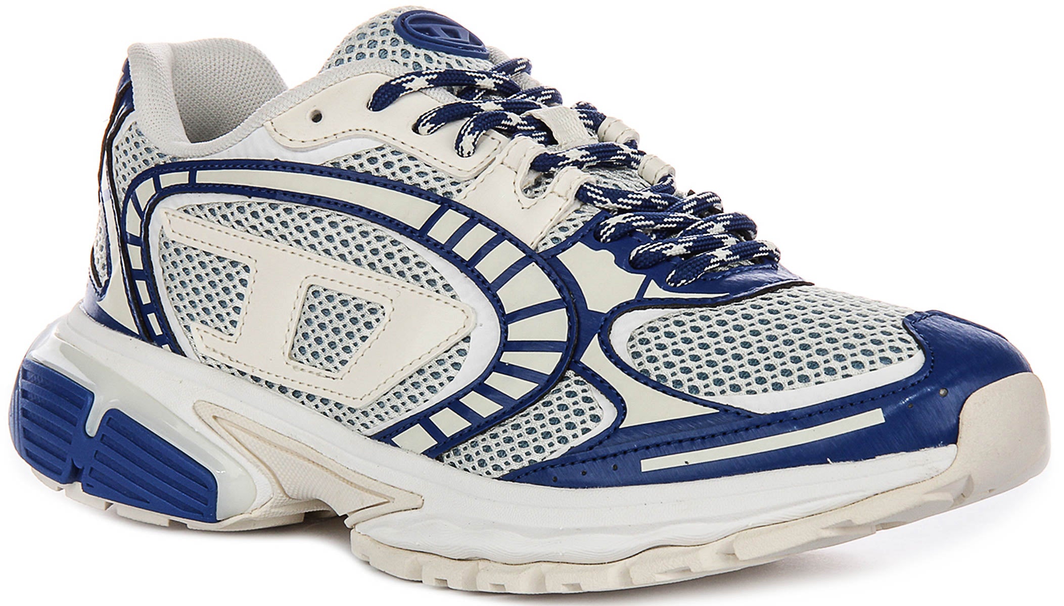DIESEL ディーゼル スニーカー　ブルー　ホワイト Diesel S Pro V Dense L In White Blue For Men | Lace up Casual