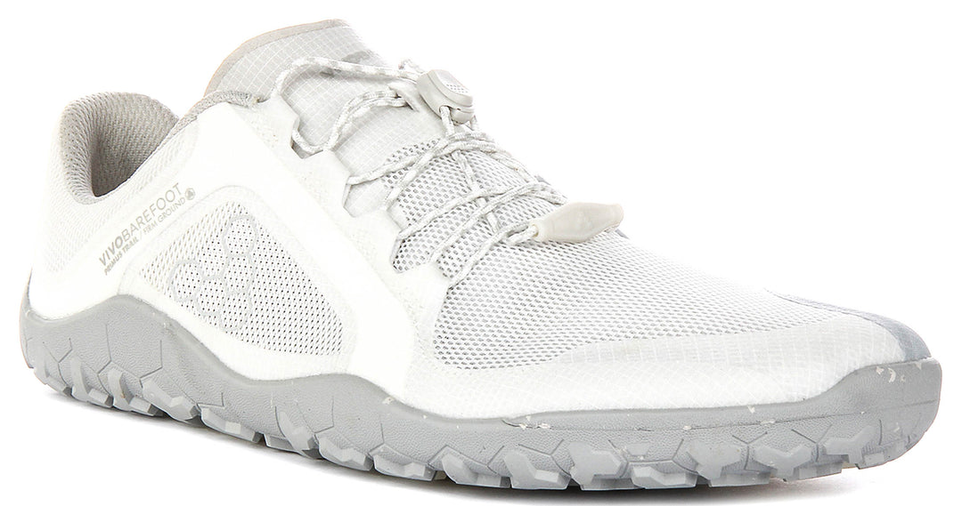 Vivobarefoot Prm Trail FG 3.5 In White Grey For Men