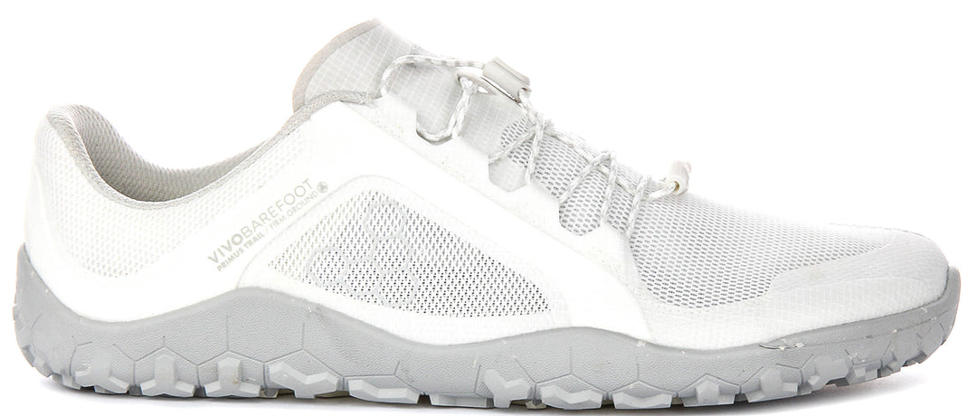 Vivobarefoot Prm Trail FG 3.5 In White Grey For Men