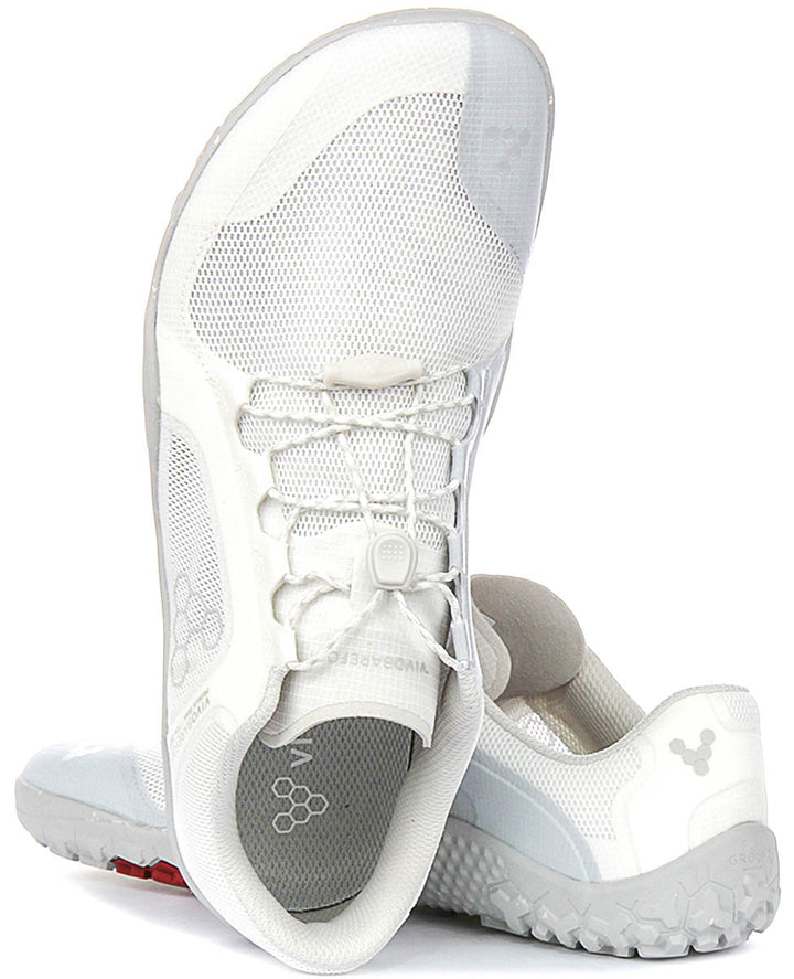 Vivobarefoot Prm Trail FG 3.5 In White Grey For Men