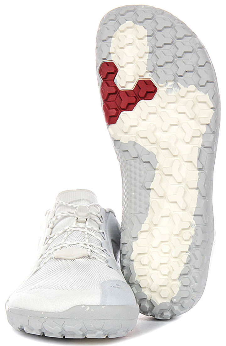 Vivobarefoot Prm Trail FG 3.5 In White Grey For Men