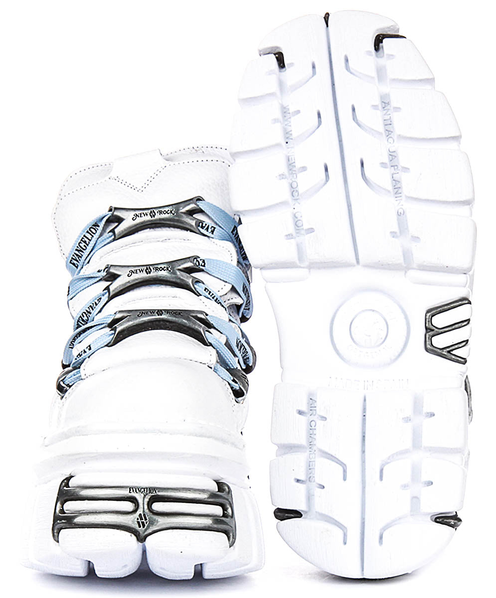 New Rock 106 Tower X Evangelion Colab In White Blue