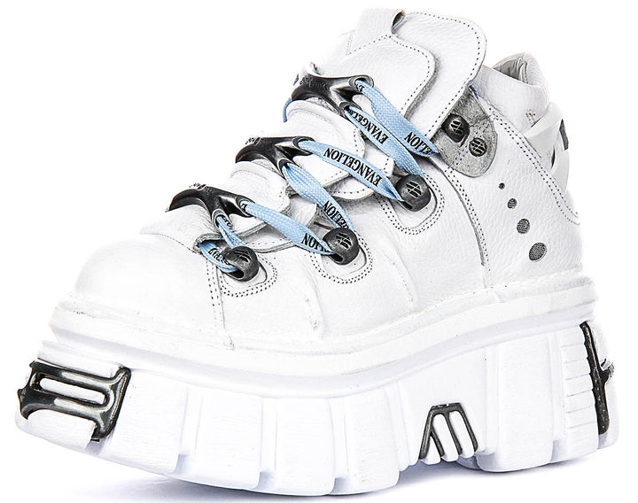 New Rock 106 Tower X Evangelion Colab In White Blue