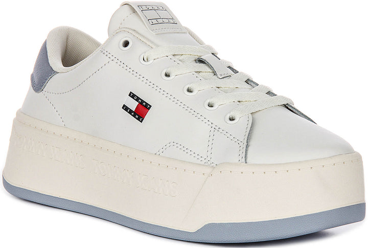 Tommy Jeans Tjw Flatform In White Blue For Women