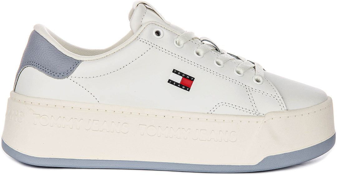 Tommy Jeans Tjw Flatform In White Blue For Women