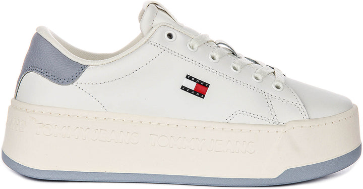 Tommy Jeans Tjw Flatform In White Blue For Women