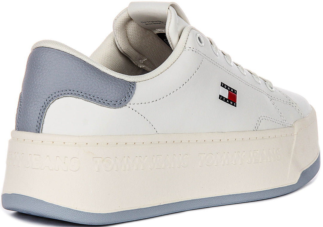 Tommy Jeans Tjw Flatform In White Blue For Women