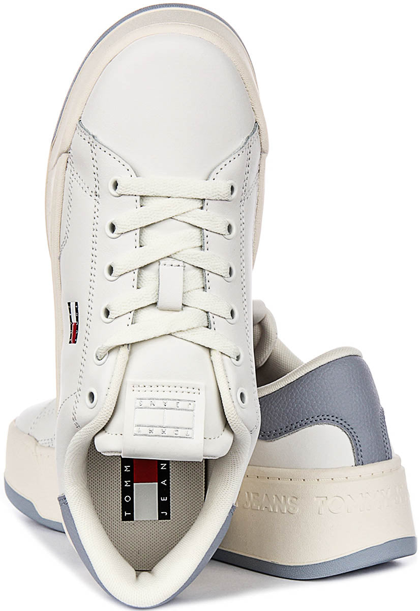 Tommy Jeans Tjw Flatform In White Blue For Women