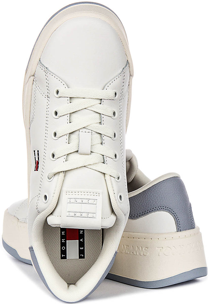 Tommy Jeans Tjw Flatform In White Blue For Women