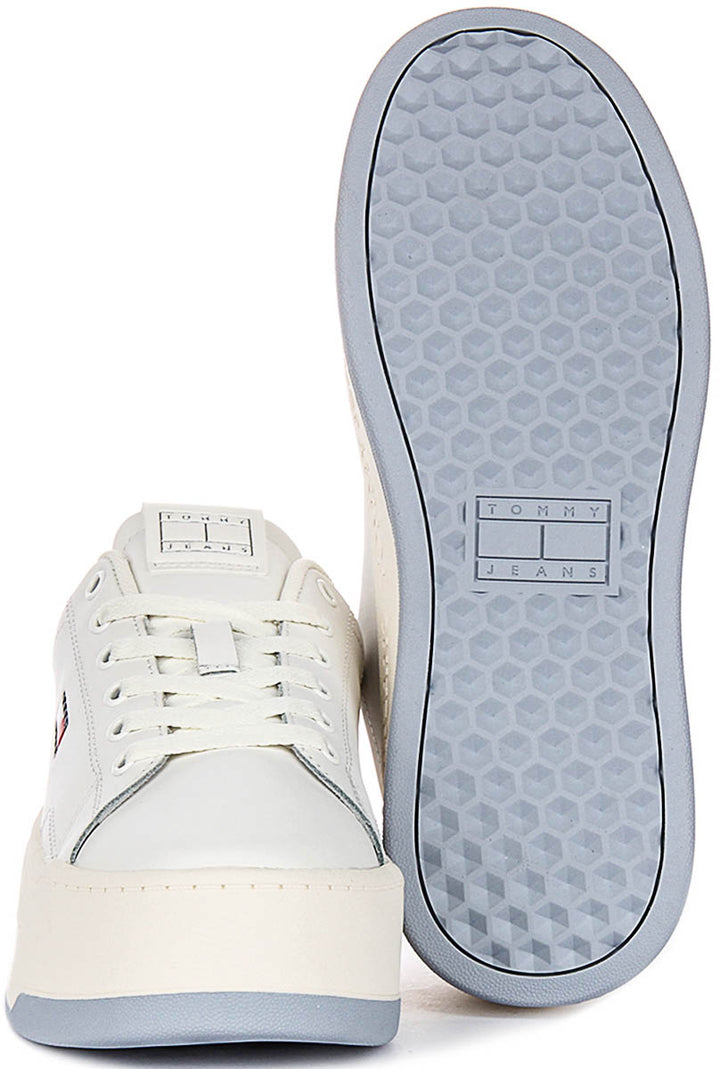 Tommy Jeans Tjw Flatform In White Blue For Women