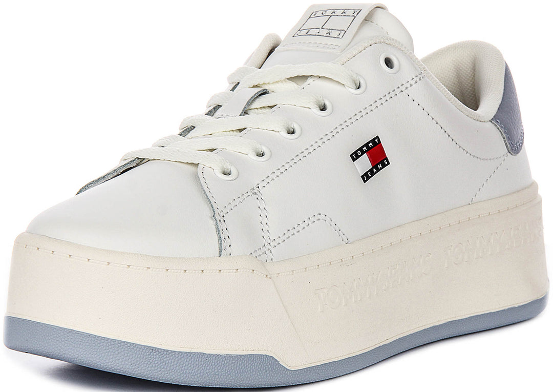 Tommy Jeans Tjw Flatform In White Blue For Women