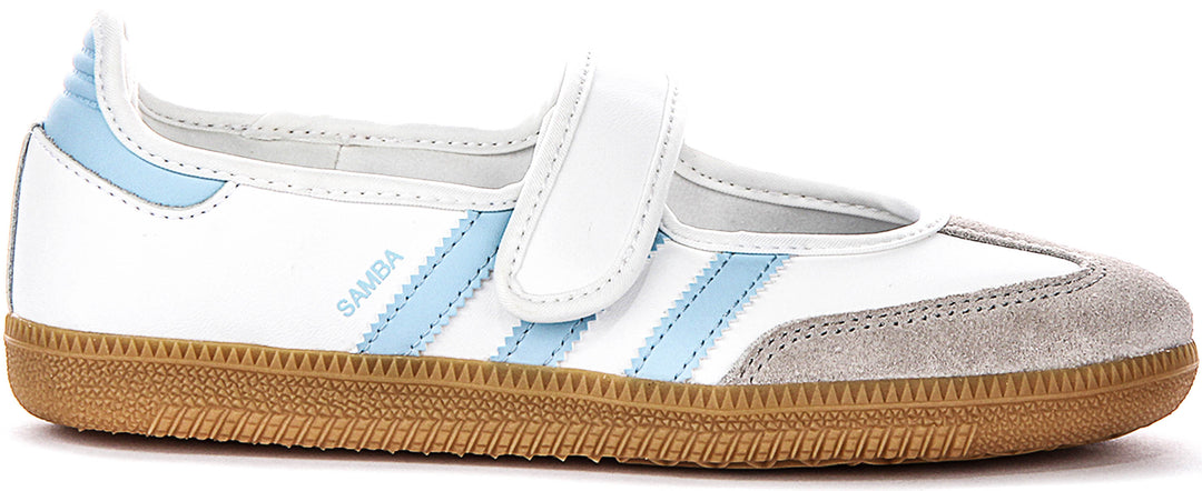 Adidas Samba Jane In White Blue For Women