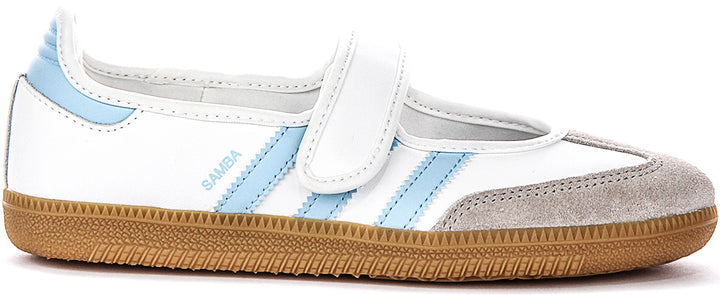 Adidas Samba Jane In White Blue For Women