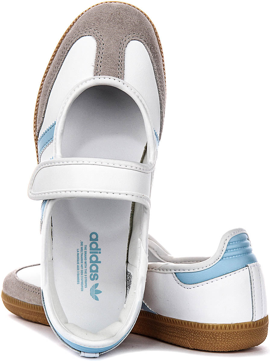 Adidas Samba Jane In White Blue For Women