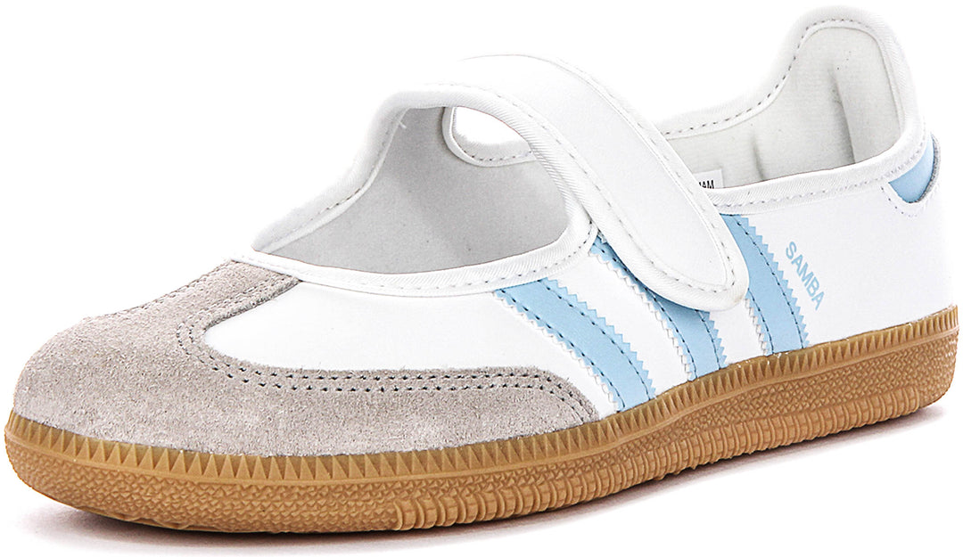 Adidas Samba Jane In White Blue For Women