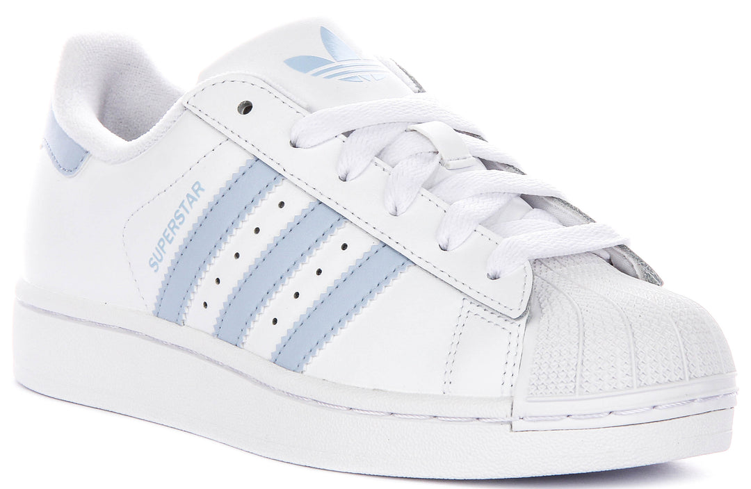 Adidas Superstar Ii J In White Blue For Youth