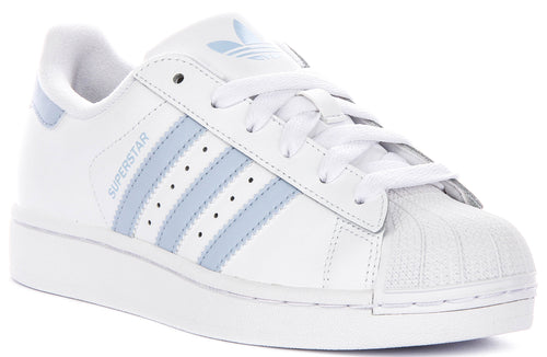 Adidas Superstar Ii J In White Blue For Youth