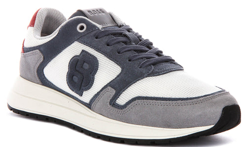 Boss Vinston Runner In White Blue For Men