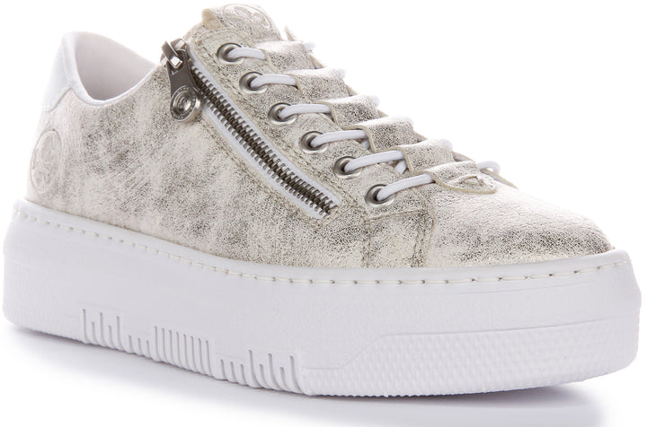 Rieker M1953-60 In Trainers White Bronze For Women