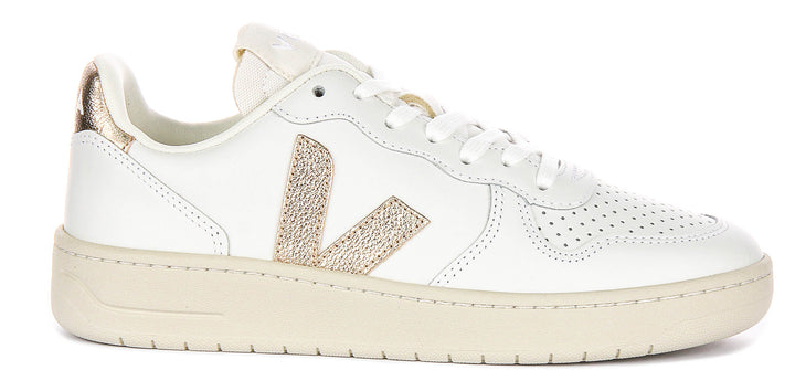 Veja V10 Prime Leather en Blanco Bronce para Mujer
