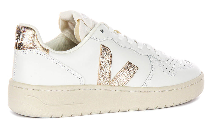 Veja V10 Prime Leather en Blanco Bronce para Mujer