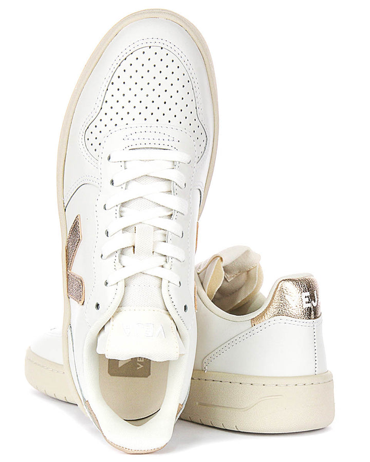 Veja V10 Prime Leather en Blanco Bronce para Mujer