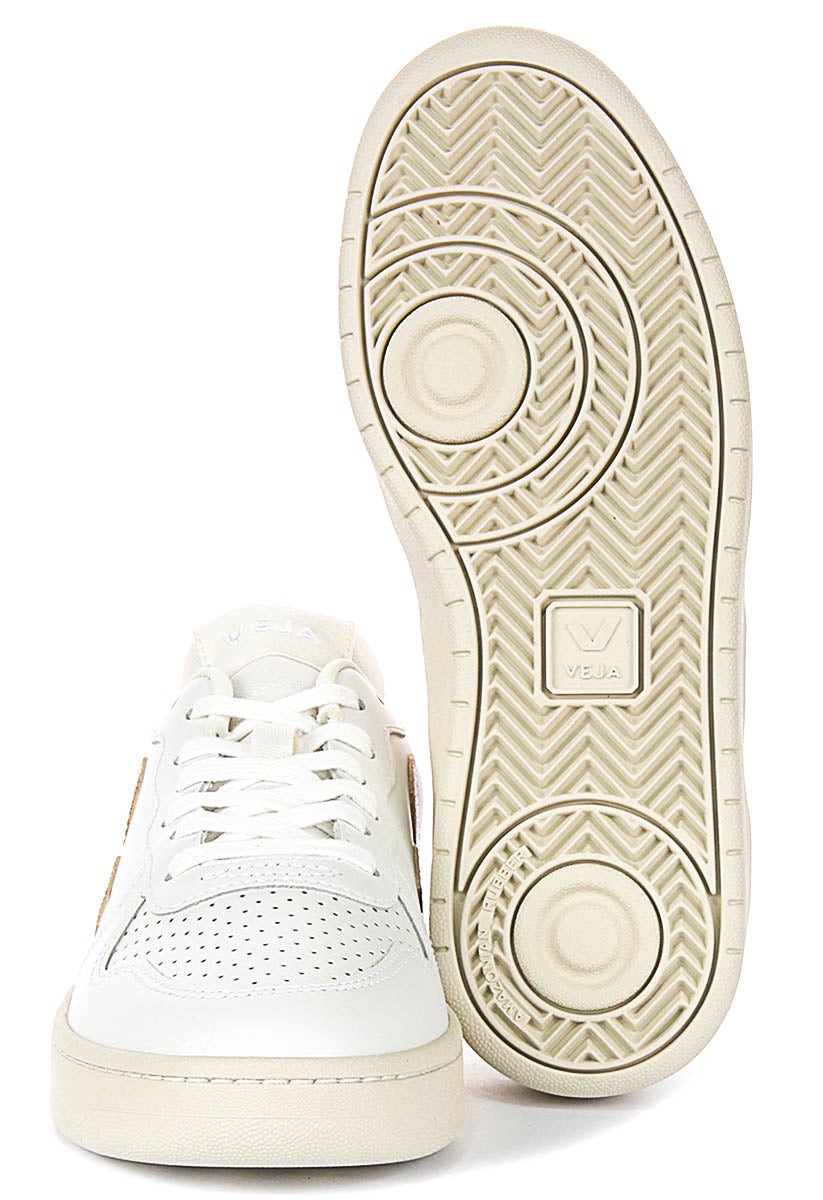 Veja V10 Prime Leather en Blanco Bronce para Mujer