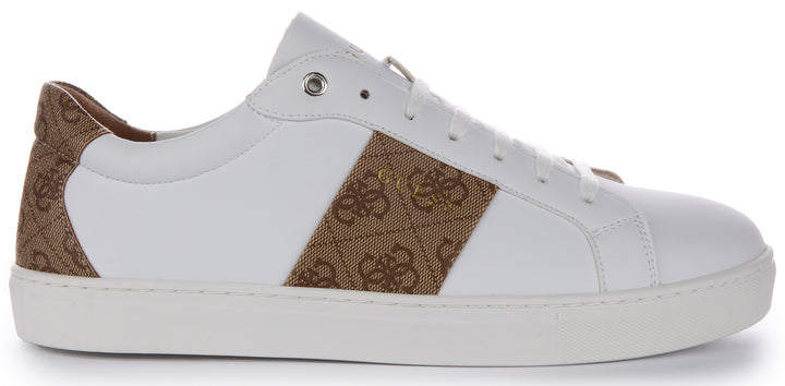 Guess Toda Semi 4G Trainer In White Brown For Women