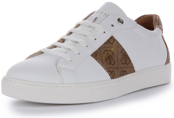 Guess Toda Semi 4G Trainer In White Brown For Women