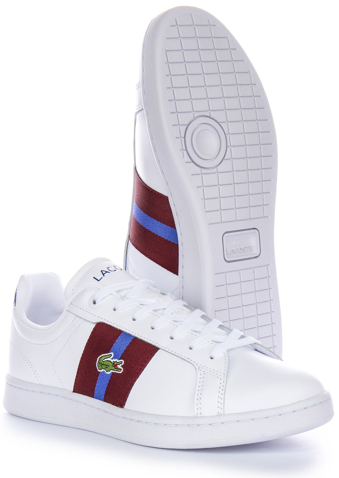 Lacoste Carnaby Pro CGR 124 SMA Herren Schnürschuh Weiß Burgund