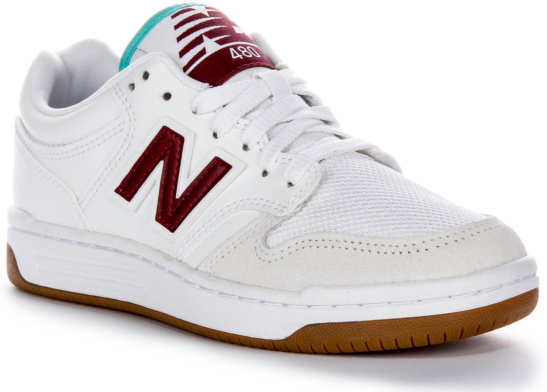 New Balance Basketball Lace Up Classic TLA Leder Mesh Trainer in Weiß Braun