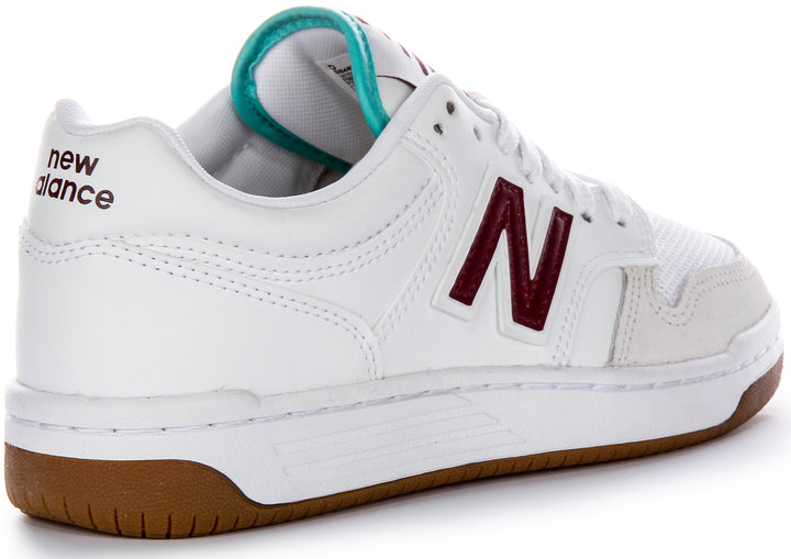 New Balance Basketball Lace Up Classic TLA Leder Mesh Trainer in Weiß Braun