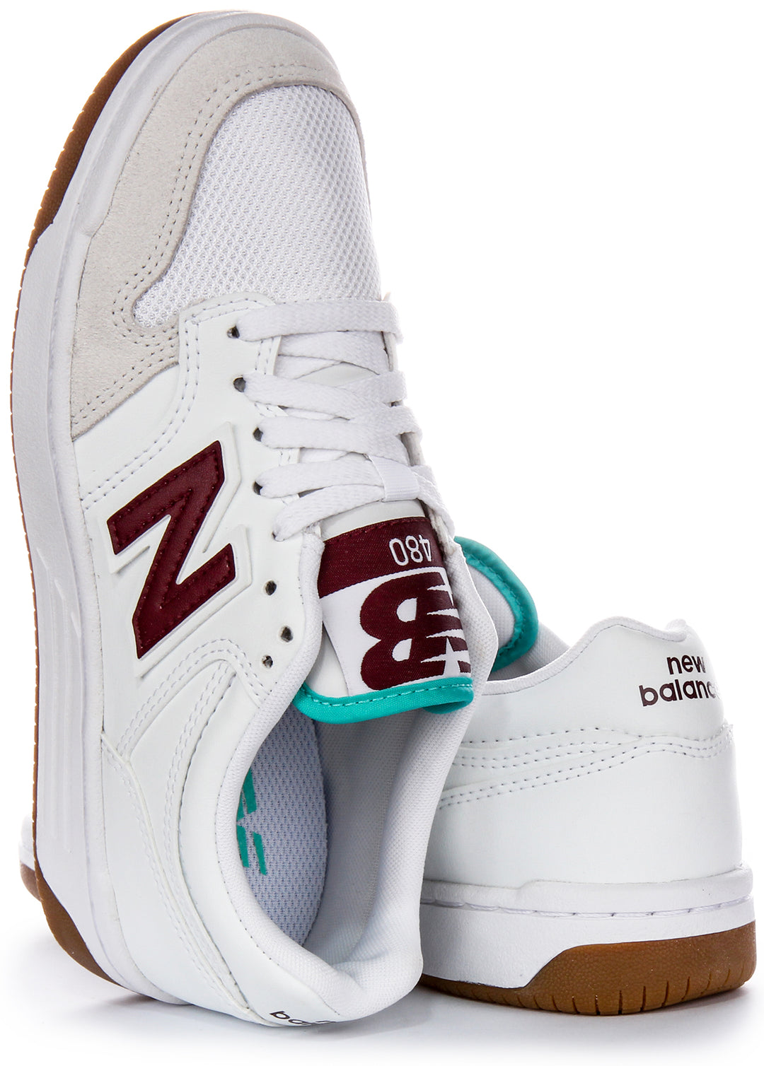 New Balance Basketball Lace Up Classic TLA Leder Mesh Trainer in Weiß Braun