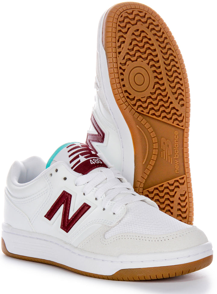 New Balance Basketball Lace Up Classic TLA Leder Mesh Trainer in Weiß Braun