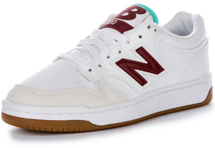 New Balance Basketball Lace Up Classic TLA Leder Mesh Trainer in Weiß Braun