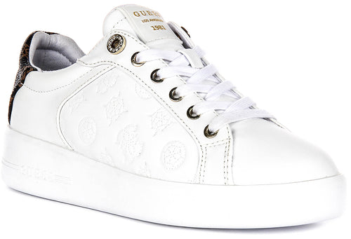 Guess Ronii 4G Peony Logo In White Brown for Women Sneakers