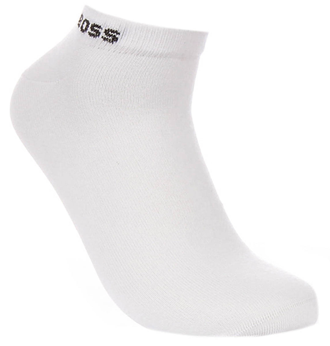 Boss 2 Pair Logo Socks In White Brown For Men