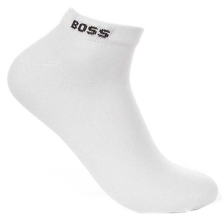 Boss 2 Pair Logo Socks In White Brown For Men