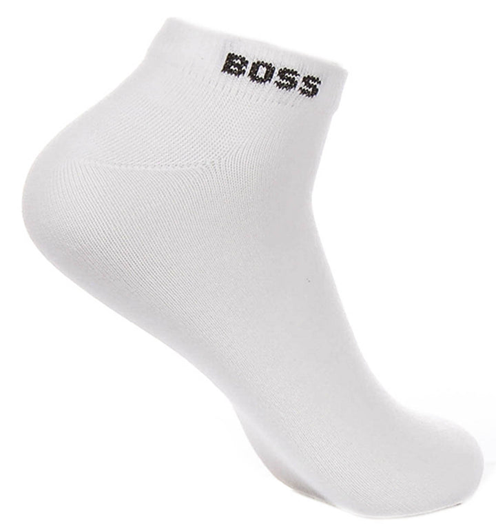 Boss 2 Pair Logo Socks In White Brown For Men