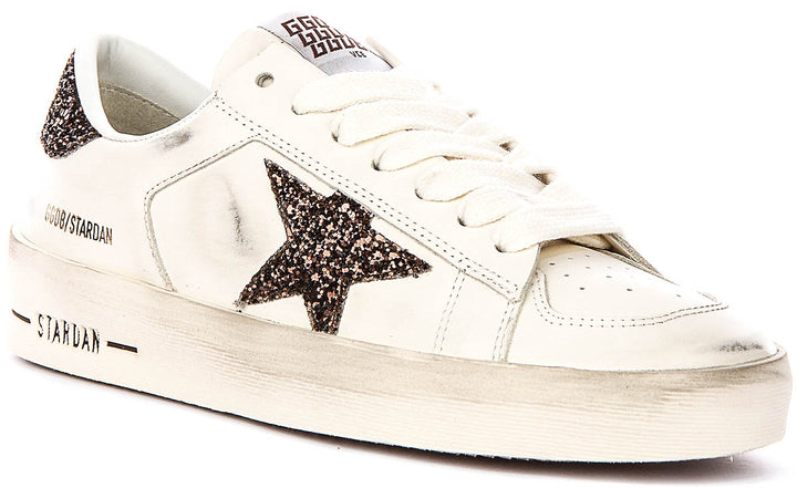 Golden Goose Stardan In White Brown For Women