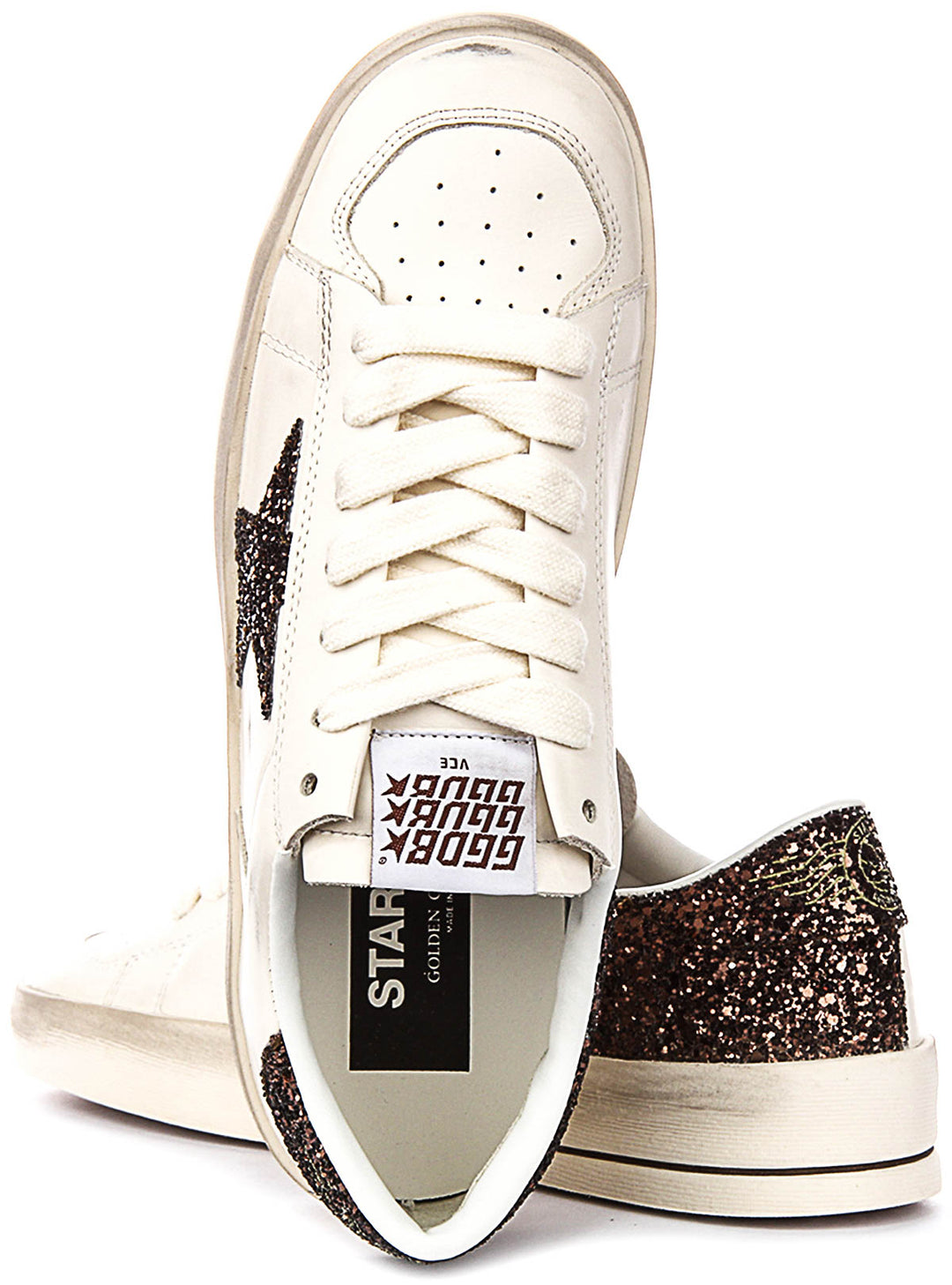 Golden Goose Stardan In White Brown For Women